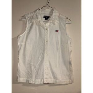 Vintage 90’s polo jeans company Ralph Lauren sleeveless button up shirt size lar